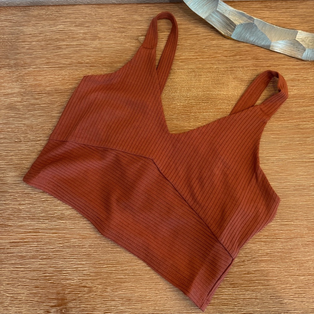 nwt KRISA Ribbed Bandau Crop Top Layering Piece from REVOLVE